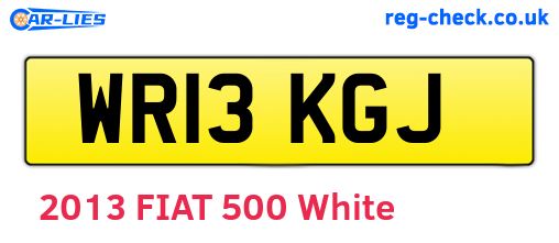 WR13KGJ are the vehicle registration plates.