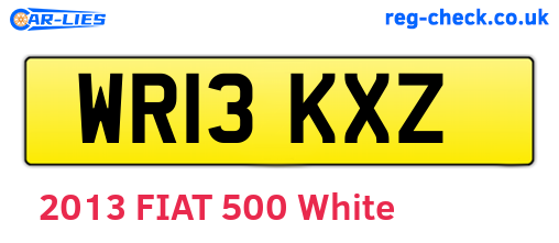 WR13KXZ are the vehicle registration plates.