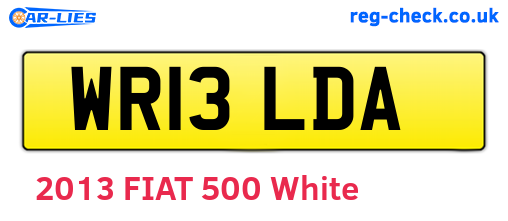 WR13LDA are the vehicle registration plates.