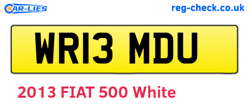WR13MDU are the vehicle registration plates.