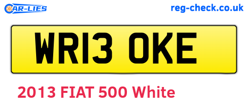 WR13OKE are the vehicle registration plates.