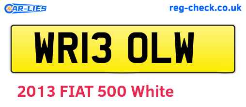 WR13OLW are the vehicle registration plates.