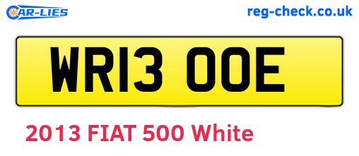 WR13OOE are the vehicle registration plates.