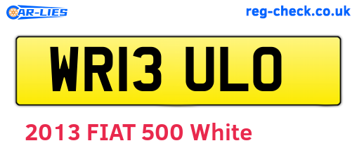 WR13ULO are the vehicle registration plates.