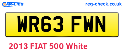 WR63FWN are the vehicle registration plates.