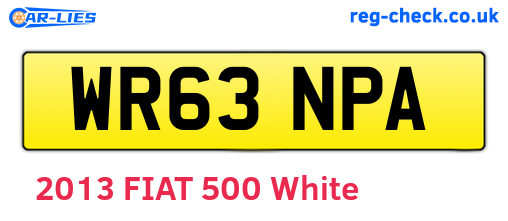 WR63NPA are the vehicle registration plates.