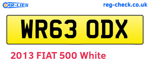 WR63ODX are the vehicle registration plates.