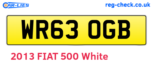 WR63OGB are the vehicle registration plates.