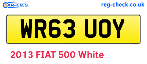 WR63UOY are the vehicle registration plates.