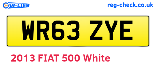 WR63ZYE are the vehicle registration plates.