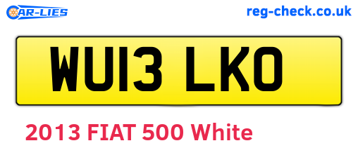WU13LKO are the vehicle registration plates.