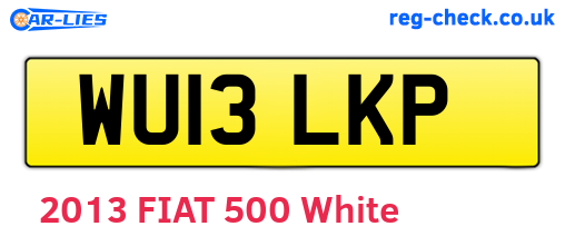 WU13LKP are the vehicle registration plates.