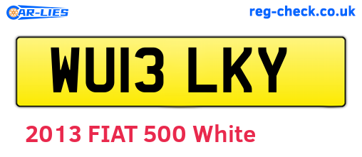 WU13LKY are the vehicle registration plates.