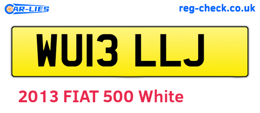 WU13LLJ are the vehicle registration plates.