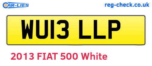 WU13LLP are the vehicle registration plates.