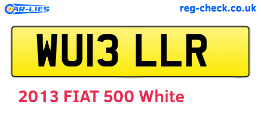 WU13LLR are the vehicle registration plates.