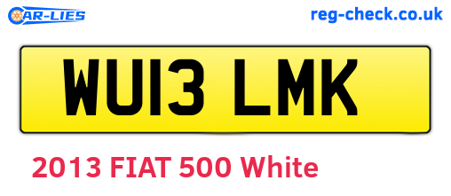 WU13LMK are the vehicle registration plates.