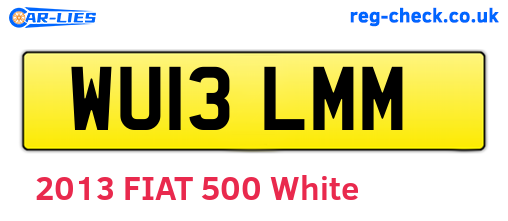 WU13LMM are the vehicle registration plates.