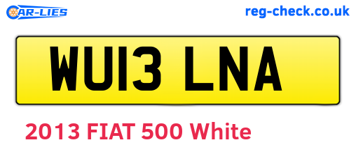 WU13LNA are the vehicle registration plates.