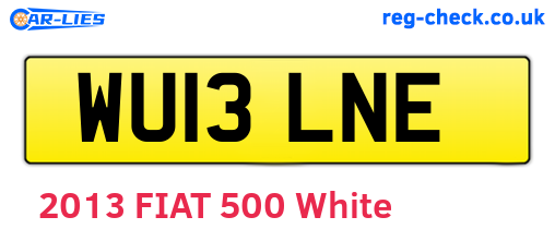 WU13LNE are the vehicle registration plates.
