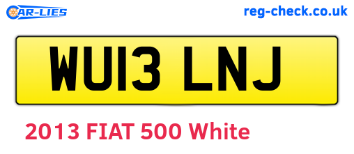 WU13LNJ are the vehicle registration plates.