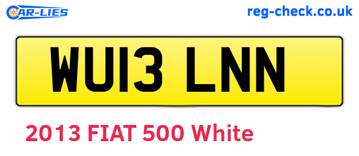 WU13LNN are the vehicle registration plates.