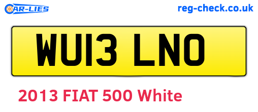WU13LNO are the vehicle registration plates.
