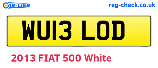 WU13LOD are the vehicle registration plates.