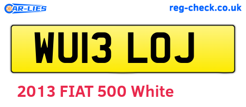 WU13LOJ are the vehicle registration plates.