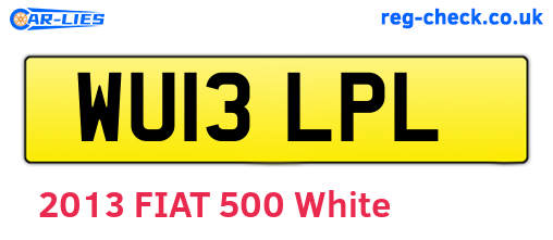 WU13LPL are the vehicle registration plates.