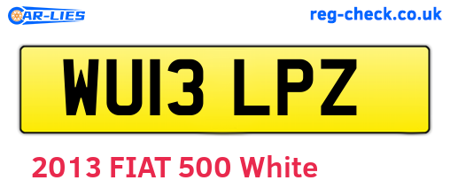 WU13LPZ are the vehicle registration plates.