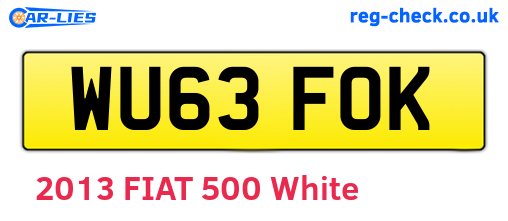 WU63FOK are the vehicle registration plates.