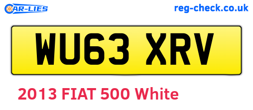 WU63XRV are the vehicle registration plates.