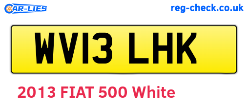 WV13LHK are the vehicle registration plates.