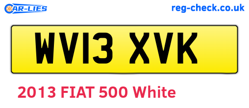 WV13XVK are the vehicle registration plates.