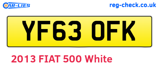 YF63OFK are the vehicle registration plates.