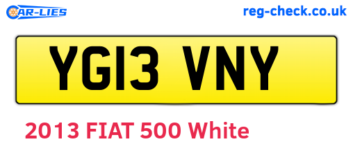YG13VNY are the vehicle registration plates.