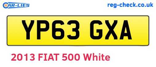YP63GXA are the vehicle registration plates.