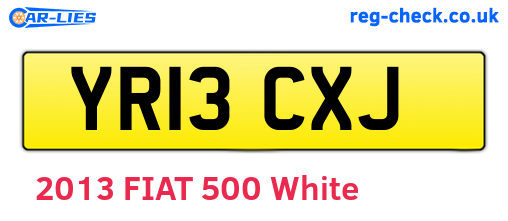 YR13CXJ are the vehicle registration plates.
