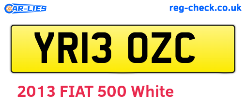 YR13OZC are the vehicle registration plates.