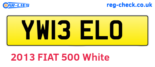 YW13ELO are the vehicle registration plates.