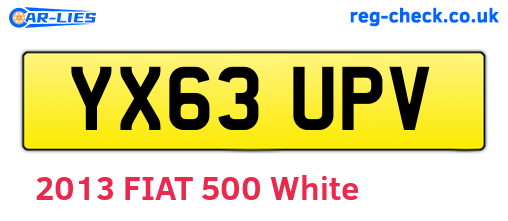 YX63UPV are the vehicle registration plates.