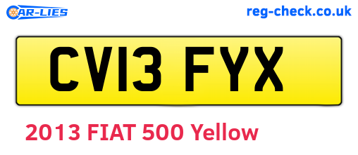 CV13FYX are the vehicle registration plates.