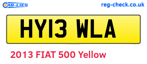 HY13WLA are the vehicle registration plates.