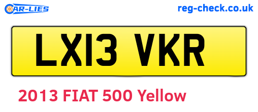 LX13VKR are the vehicle registration plates.
