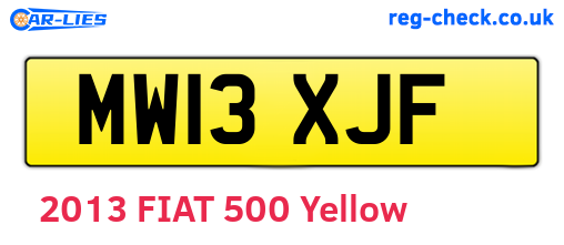 MW13XJF are the vehicle registration plates.