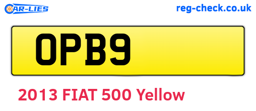 OPB9 are the vehicle registration plates.