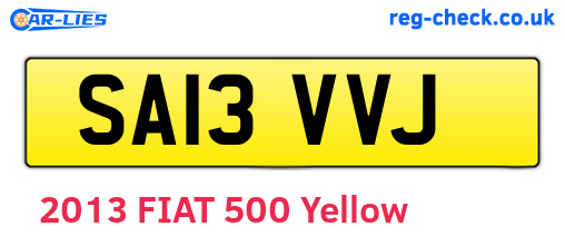 SA13VVJ are the vehicle registration plates.