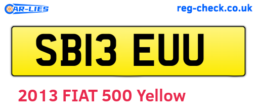 SB13EUU are the vehicle registration plates.