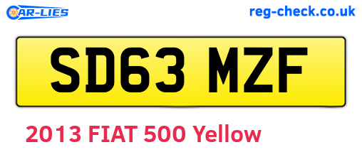 SD63MZF are the vehicle registration plates.